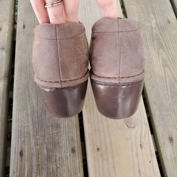 Ariat Tambour Nubuck Suede Leather Brown Gold Laser Cut Clogs 9 - Picture 5 of 7